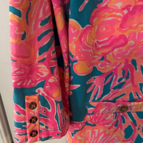 NWOT Lilly Pulitzer Pink and Teal Floral Top LARGE - Picture 7 of 7